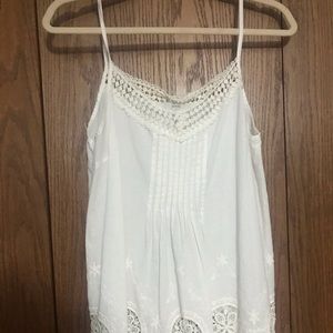 White eyelet tank top
